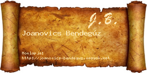 Joanovics Bendegúz névjegykártya