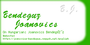 bendeguz joanovics business card